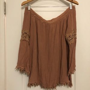 UMGEE Rust Off The Shoulder Tunic